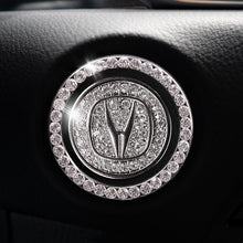 Load image into Gallery viewer, Car one-click start button fashion crystal logo